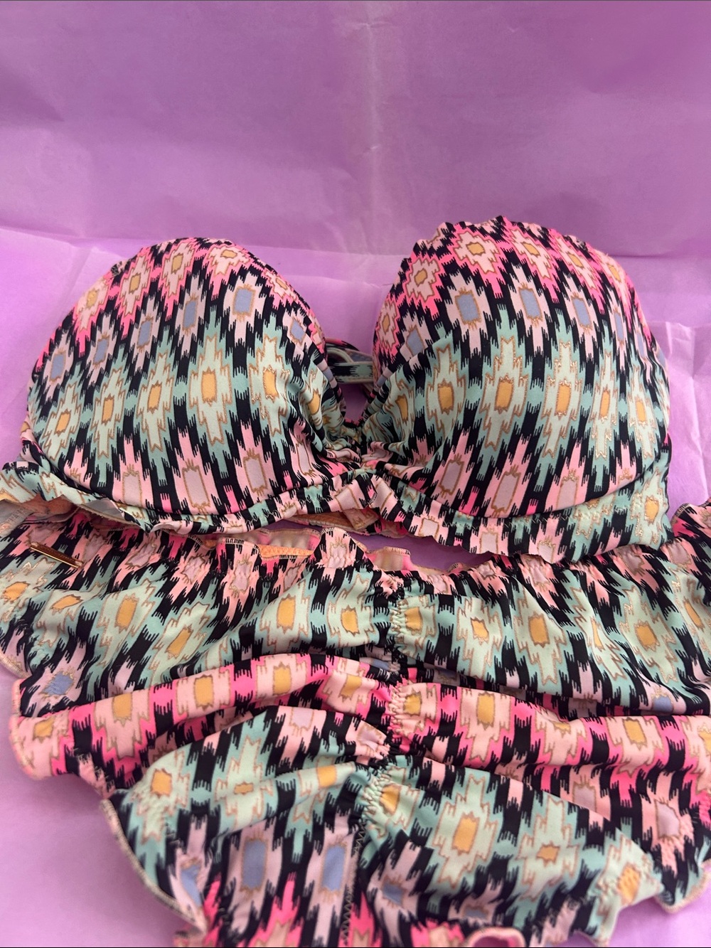 Victoria’s Secret Push-Up Bikini Top and Bottom Set - Pink Multi